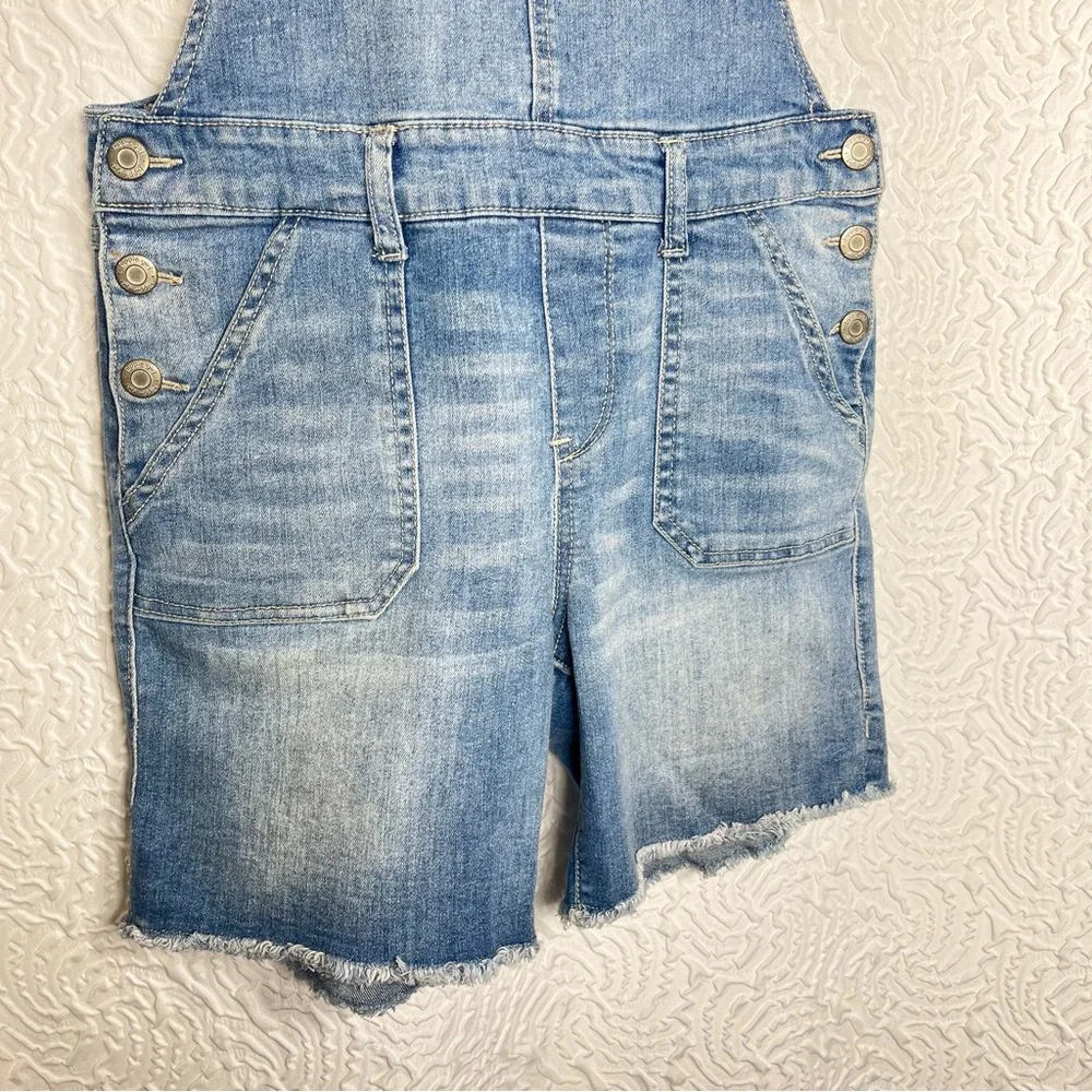 Hippie Girl Girls 14 Distressed Raw Hem Denim Shortalls Overall Shorts